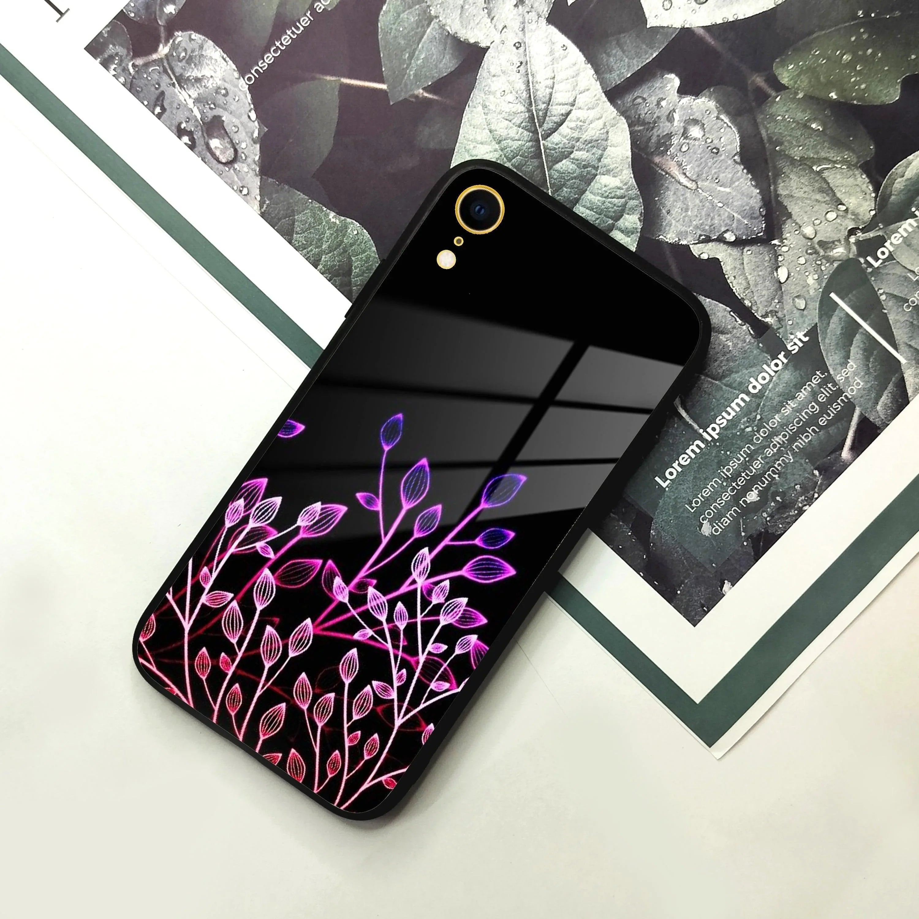Multicolor Flower Print Glass Case Cover For iPhone - ShopOnCliQ