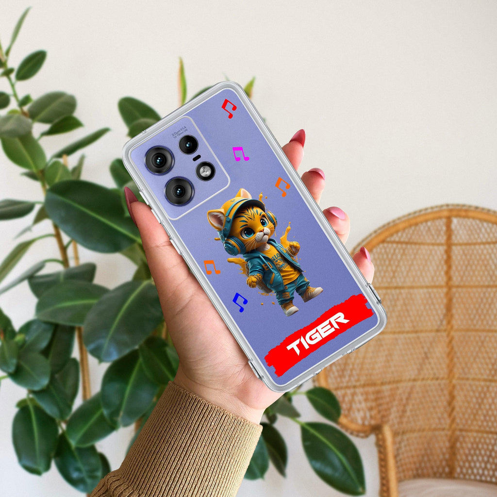 Music Cat Customize Anti Yellow Case For Motorola Edge 50 Pro