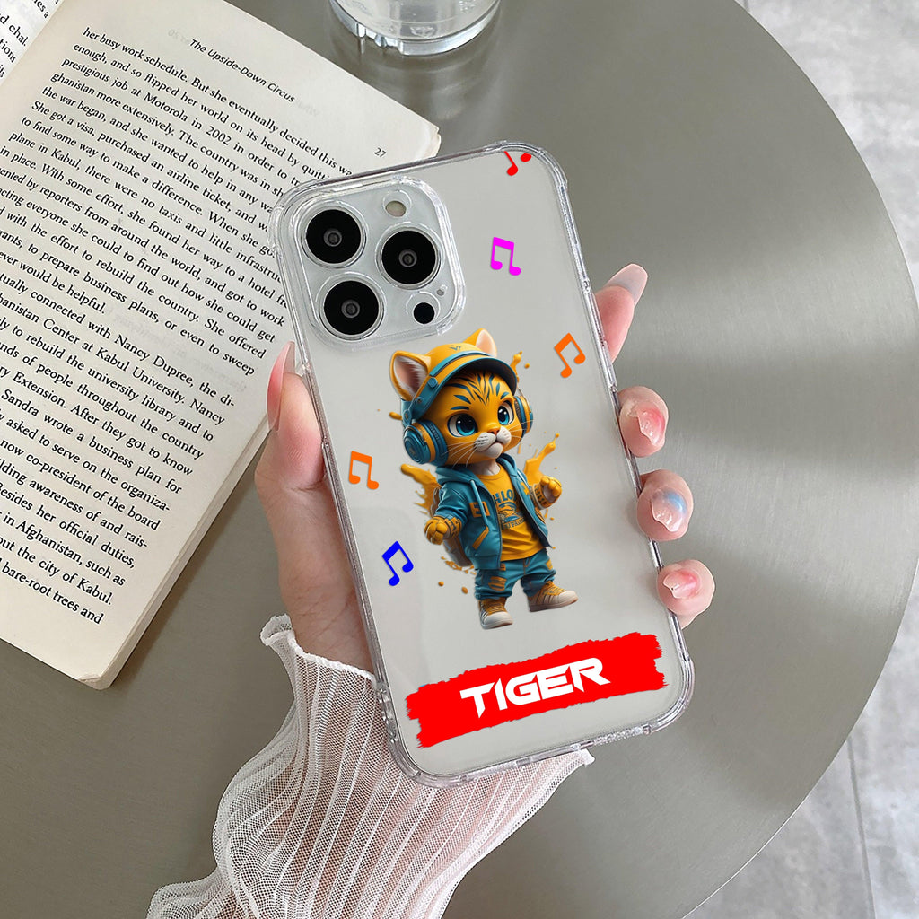 Music Cat Customize Transparent Silicon Case For Motorola