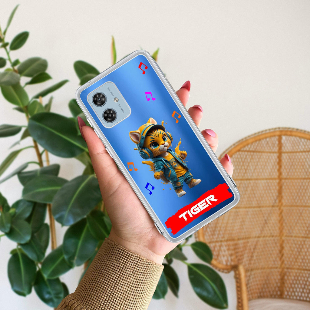 Music Cat Customize Transparent Silicon Case For Motorola Edge 60 Fusion 5G