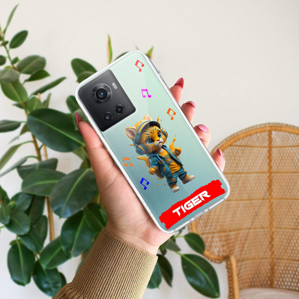 Music Cat Customize Anti Yellow Case For OnePlus 10R 5G