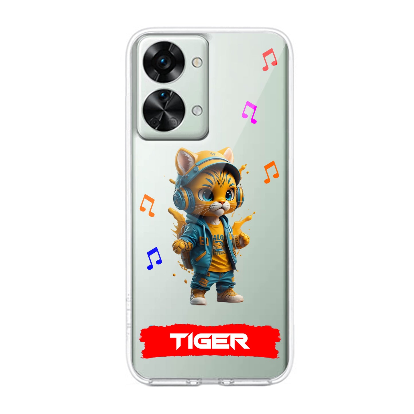 Music Cat Customize Transparent Silicon Case For OnePlus ShopOnCliQ