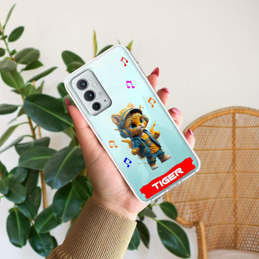 Music Cat Customize Transparent Silicon Case For OnePlus 9 Pro