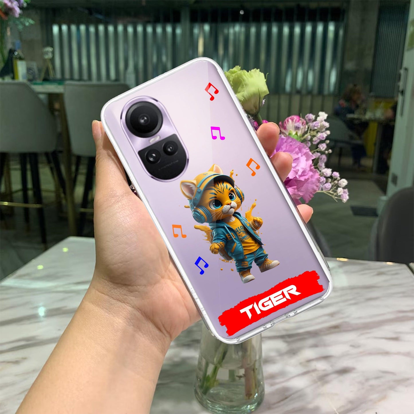 Music Cat Customize Transparent Silicon Case For Oppo