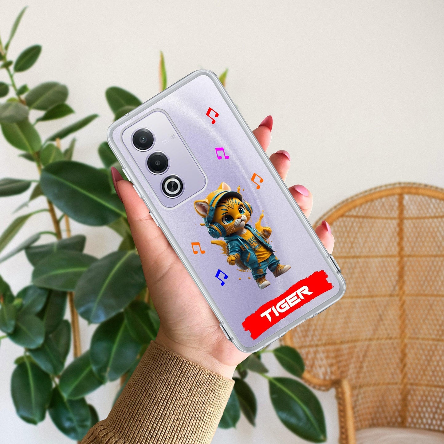 Music Cat Customize Transparent Silicon Case For Oppo