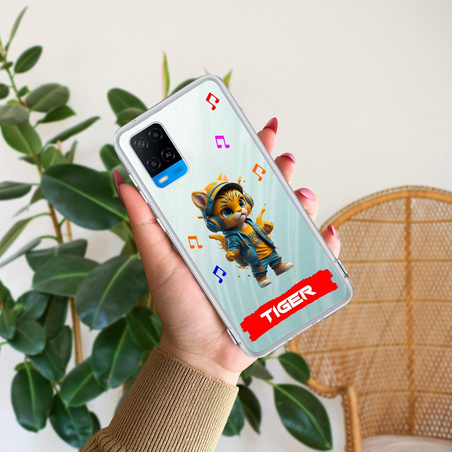 Music Cat Customize Transparent Silicon Case For Oppo