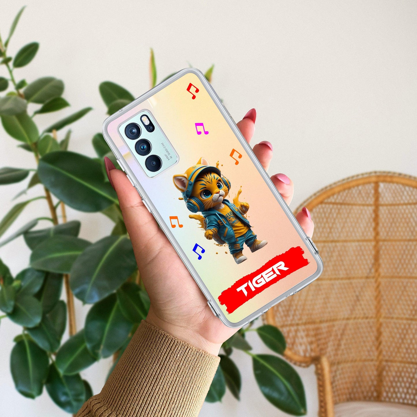 Music Cat Customize Transparent Silicon Case For Oppo