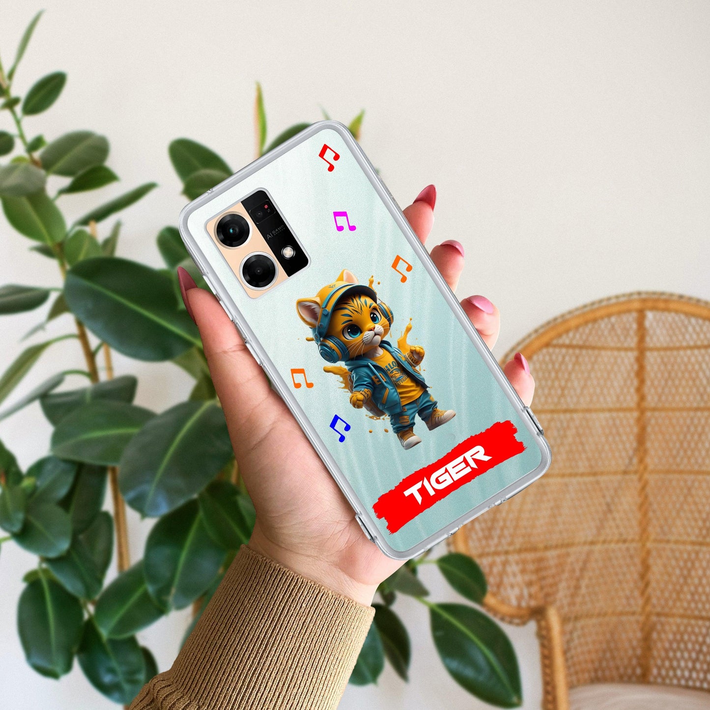 Music Cat Customize Transparent Silicon Case For Oppo