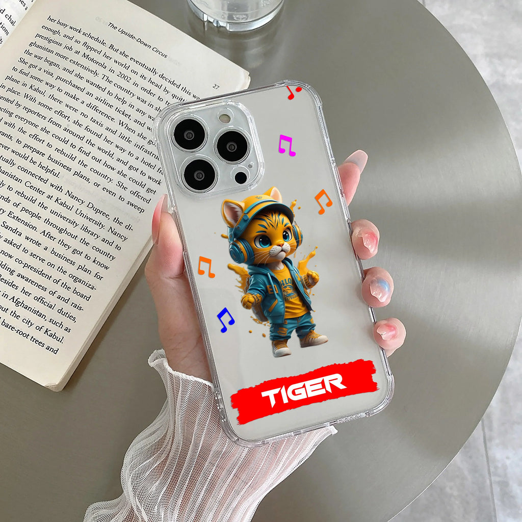Music Cat Customize Anti Yellow Case For Oppo F19 Pro