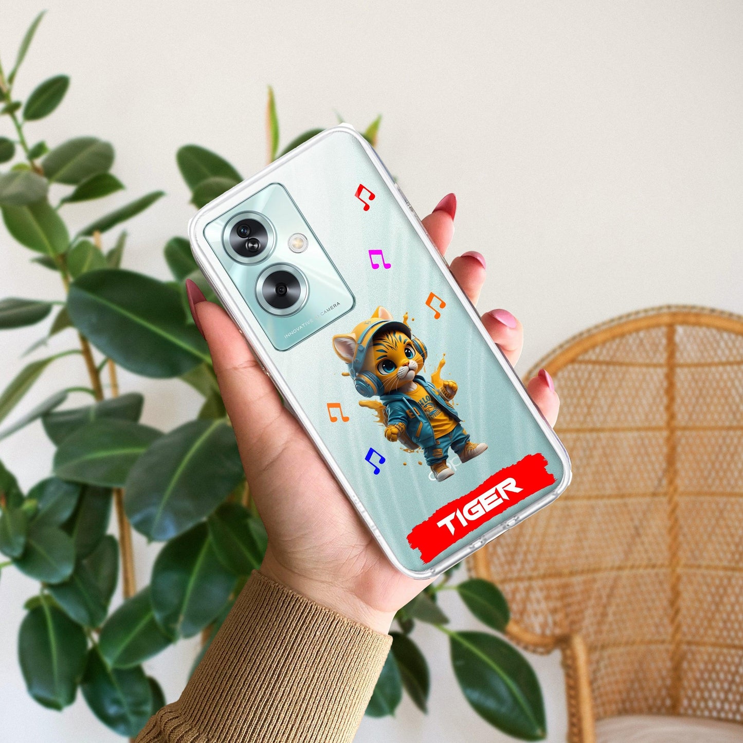 Music Cat Customize Transparent Silicon Case For Oppo