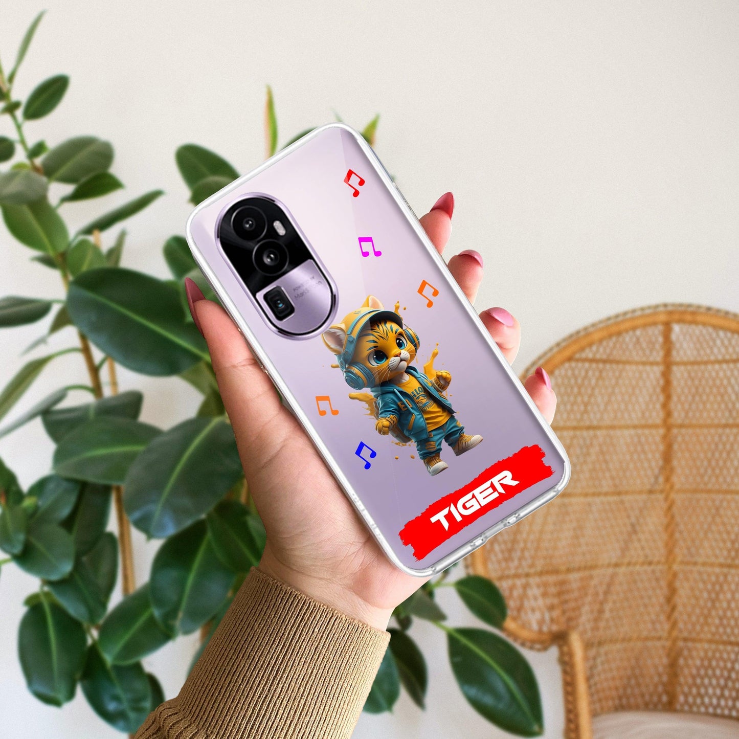 Music Cat Customize Transparent Silicon Case For Oppo