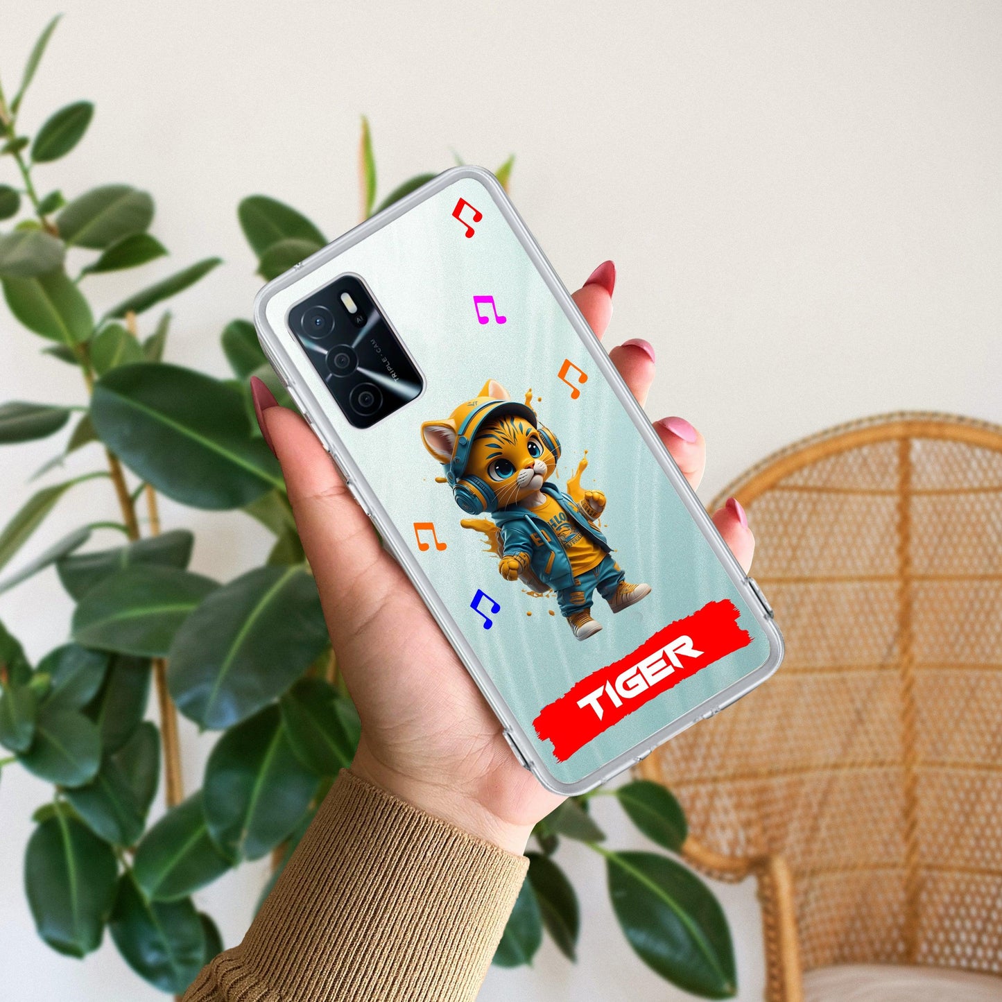 Music Cat Customize Transparent Silicon Case For Oppo