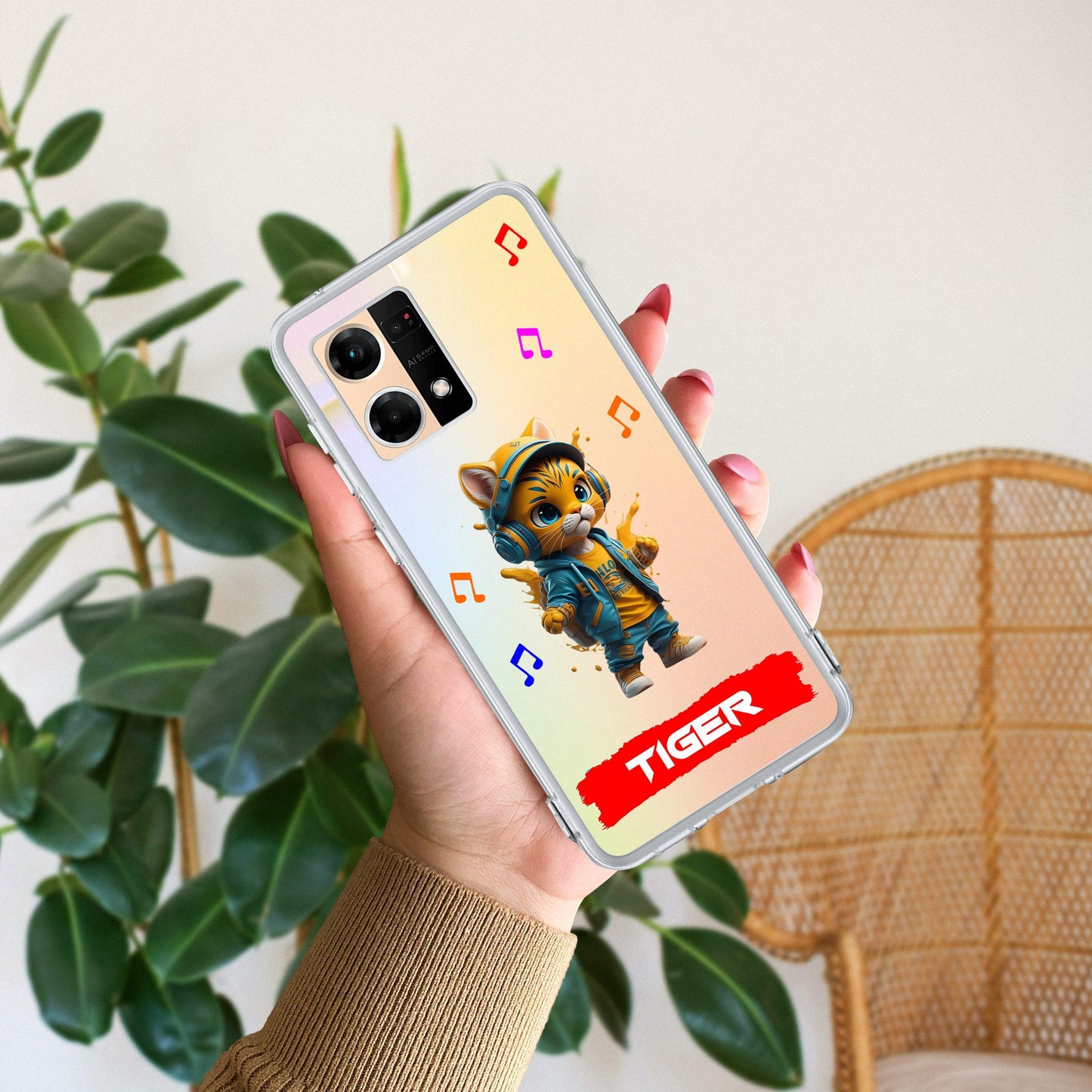 Music Cat Customize Transparent Silicon Case For Oppo