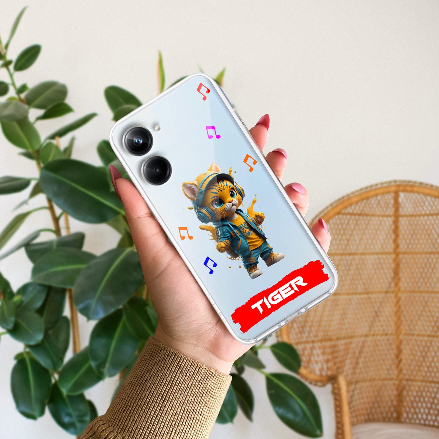 Music Cat Customize Transparent Silicon Case For Realme/Narzo - ShopOnCliQ