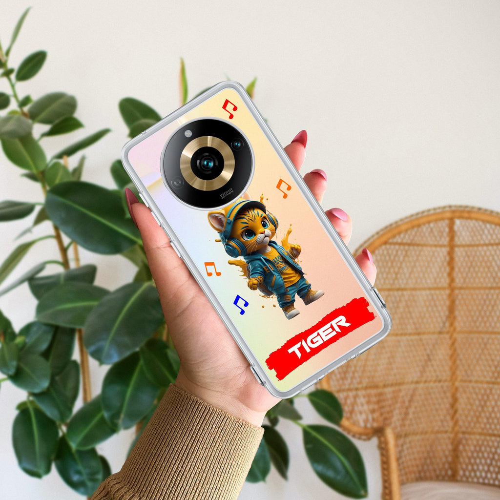 Music Cat Customize Transparent Silicon Case For Realme GT Master Edition