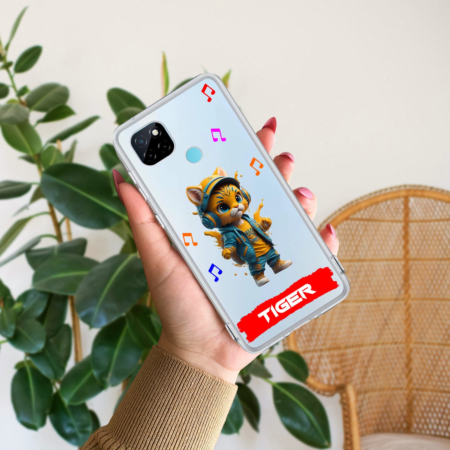 Music Cat Customize Transparent Silicon Case For Realme/Narzo - ShopOnCliQ