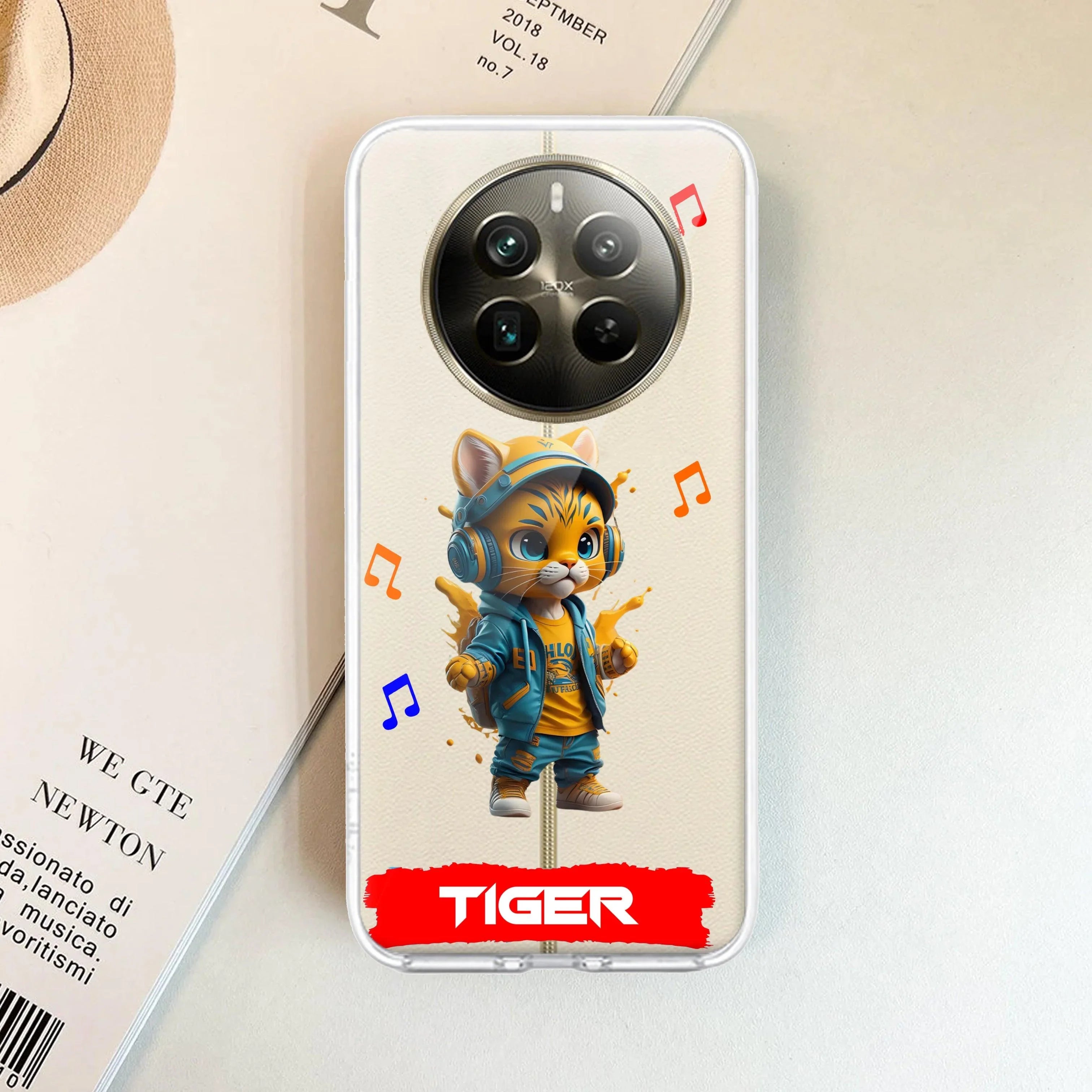Music Cat Customize Transparent Silicon Case For Realme 11 Pro+ 5G