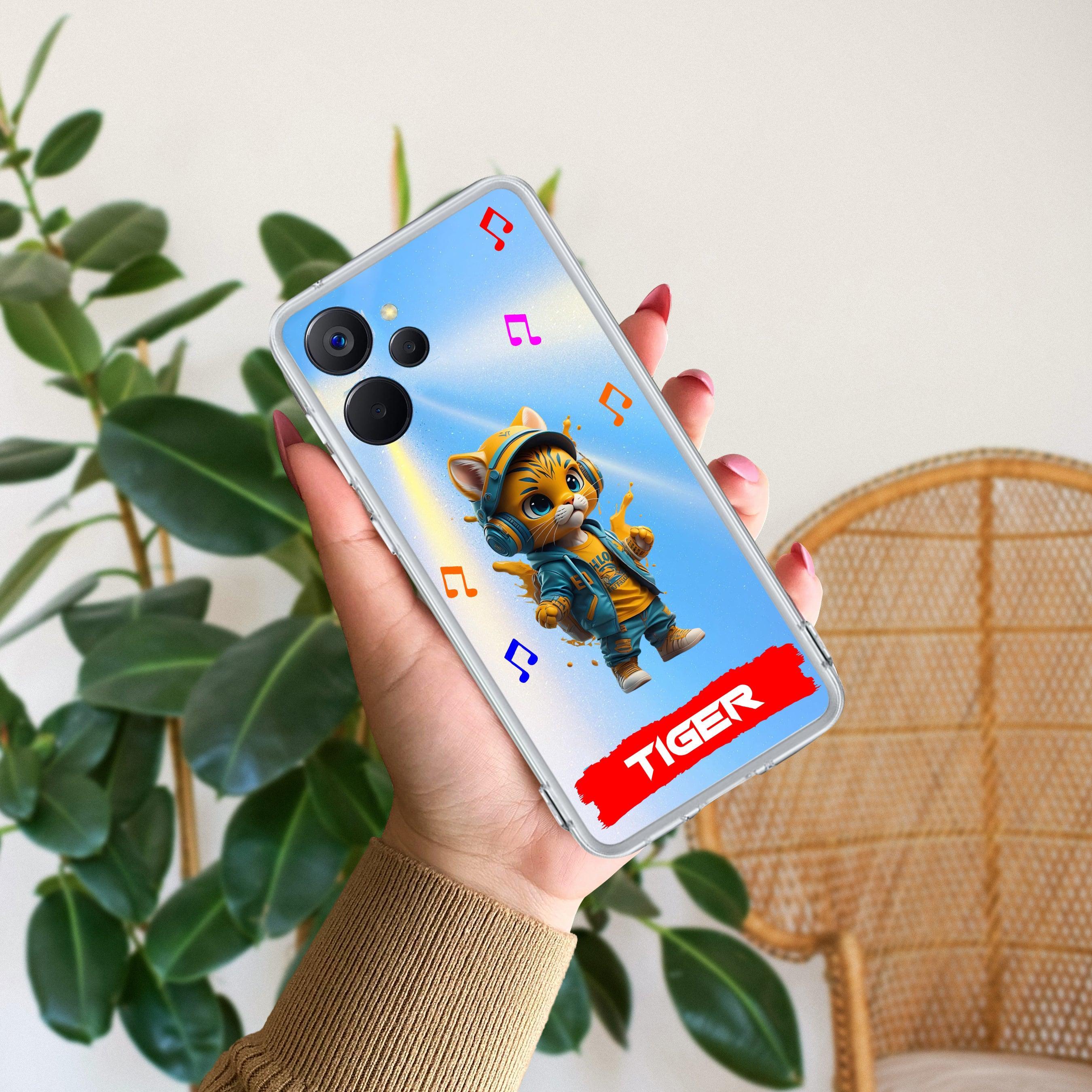 Music Cat Customize Transparent Silicon Case For Realme Narzo 70x 5G
