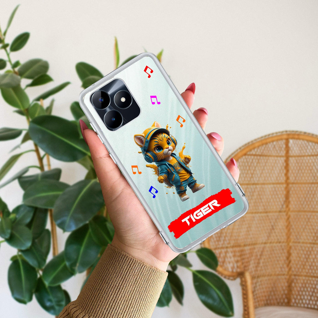 Music Cat Customize Anti Yelllow Case For Realme C53