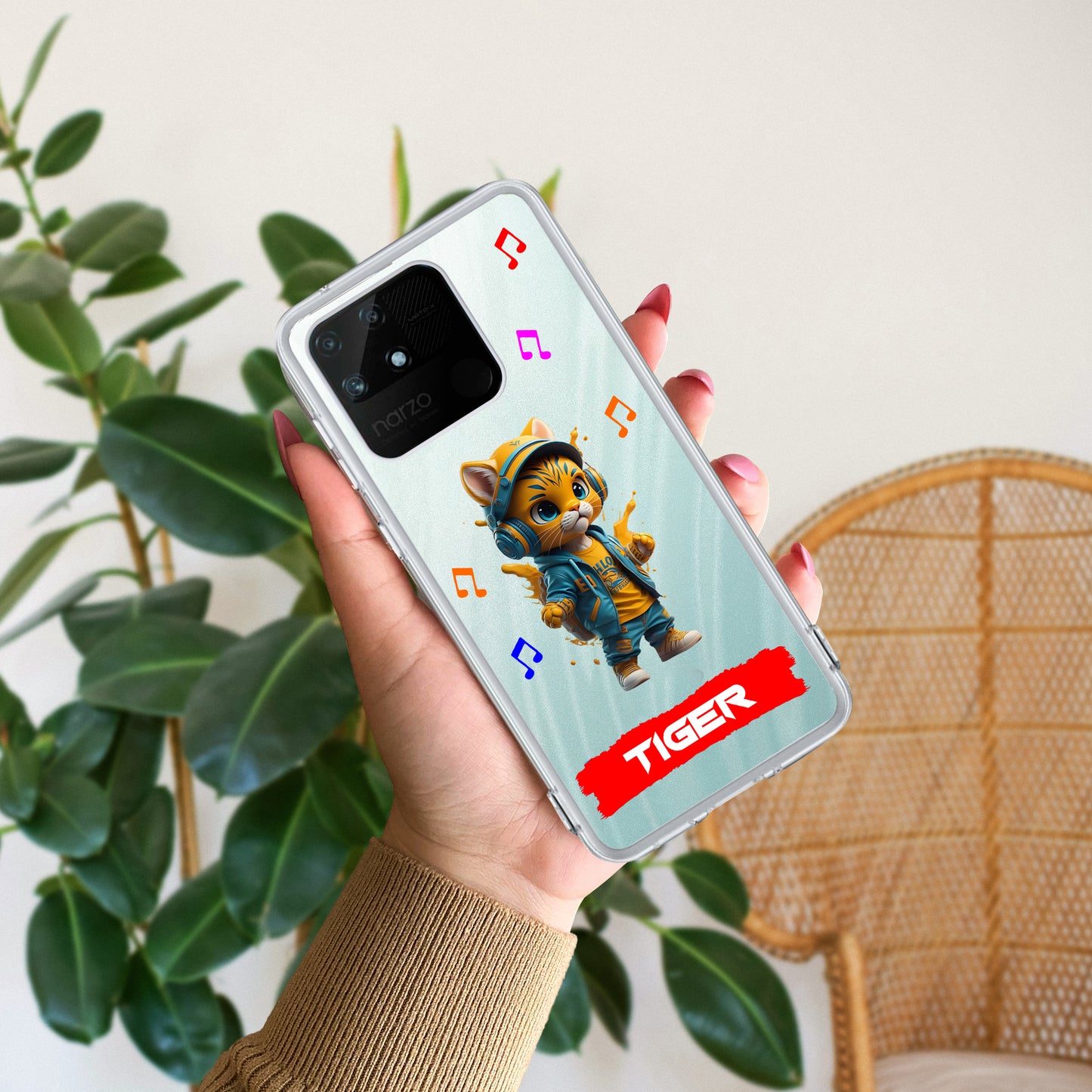 Music Cat Customize Transparent Silicon Case For Realme/Narzo - ShopOnCliQ