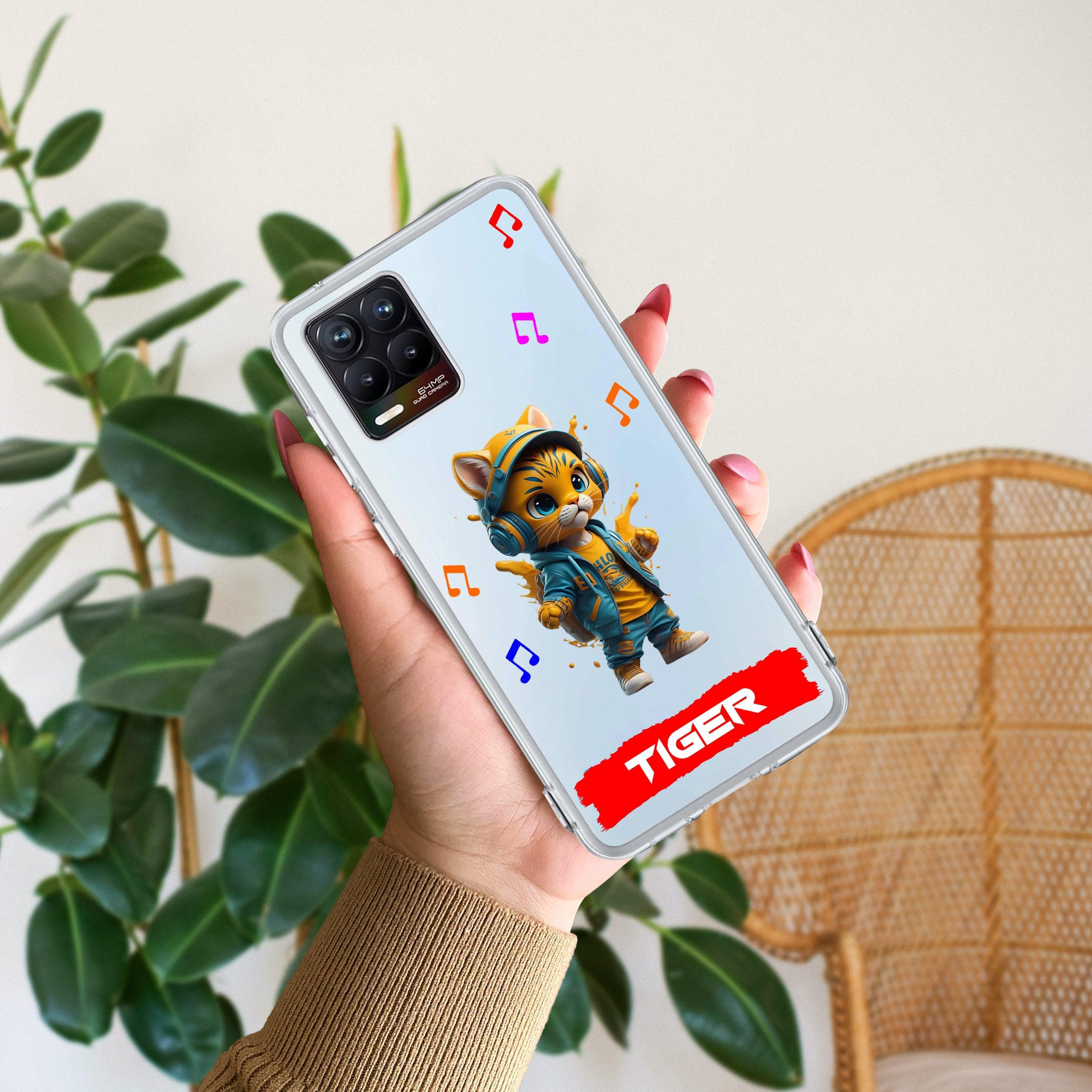 Music Cat Customize Anti Yelllow Case For Realme 8 4G / Realme 8 Pro