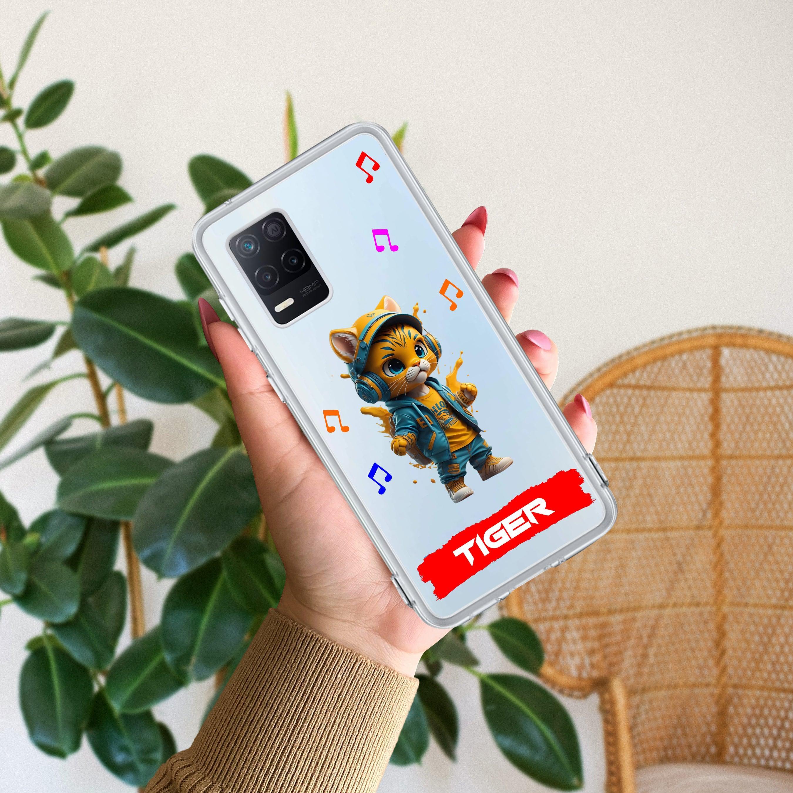 Music Cat Customize Anti Yelllow Case For Realme 8 5G / Realme 8s 5G / Realme 9 5G / Realme Narzo 30 5G