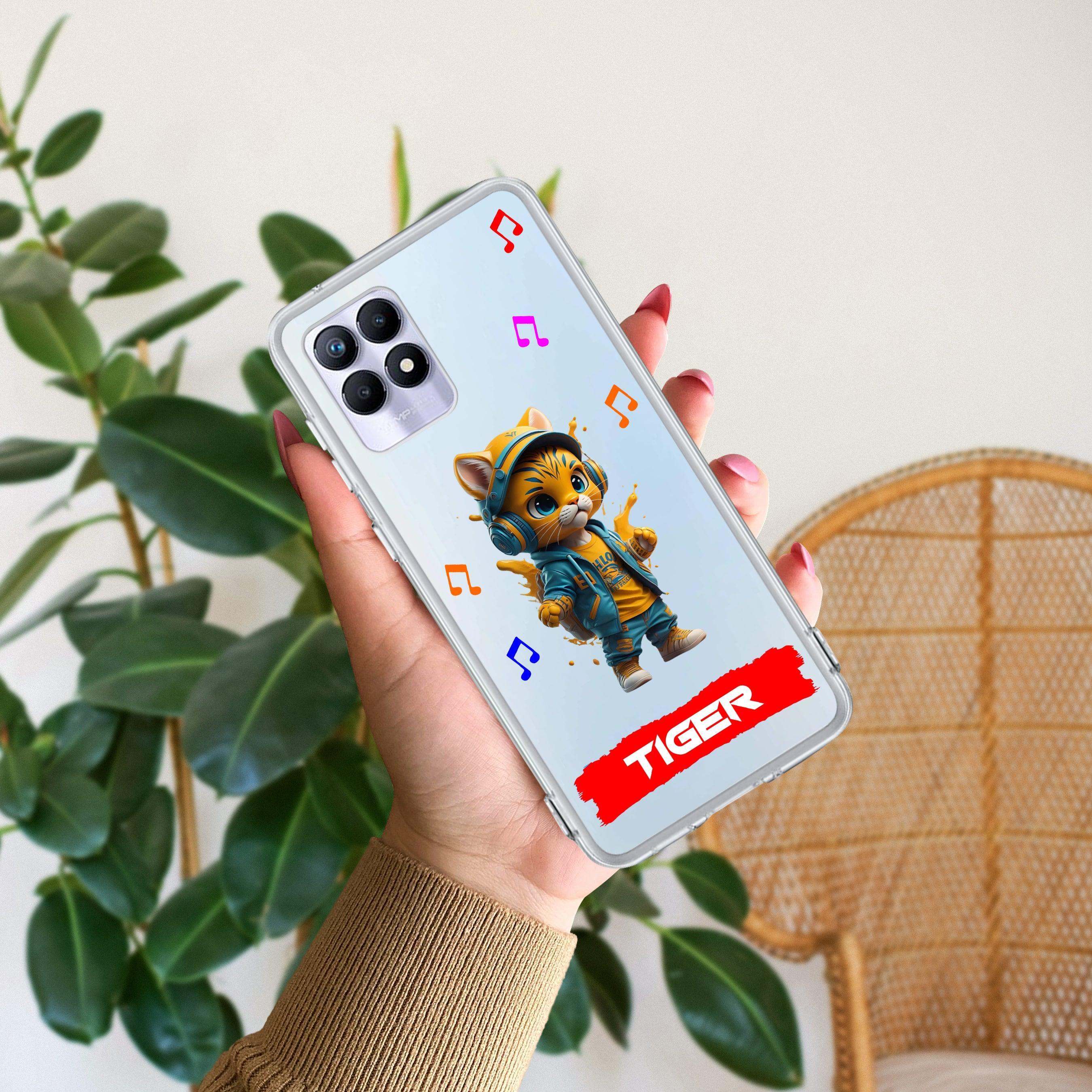 Music Cat Customize Anti Yelllow Case For Realme 8i / Realme Narzo 50