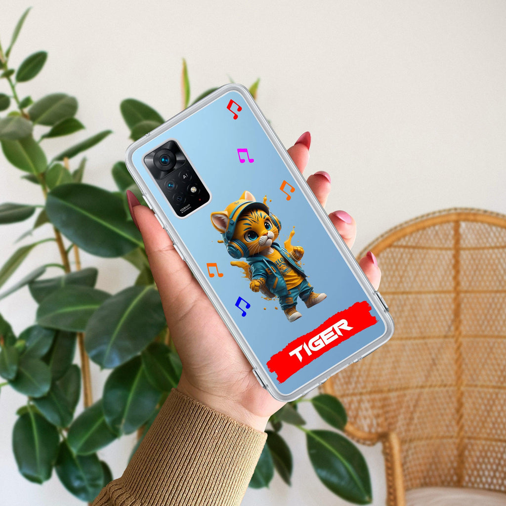 Music Cat Customize Transparent Silicon Case For Redmi Note 12 5G