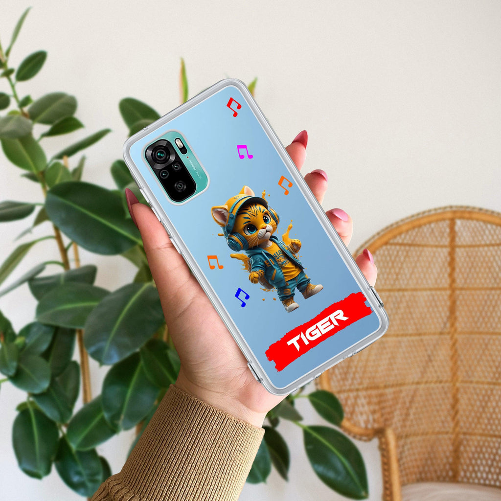 Music Cat Customize Transparent Silicon Case For Redmi Note 11T 5G