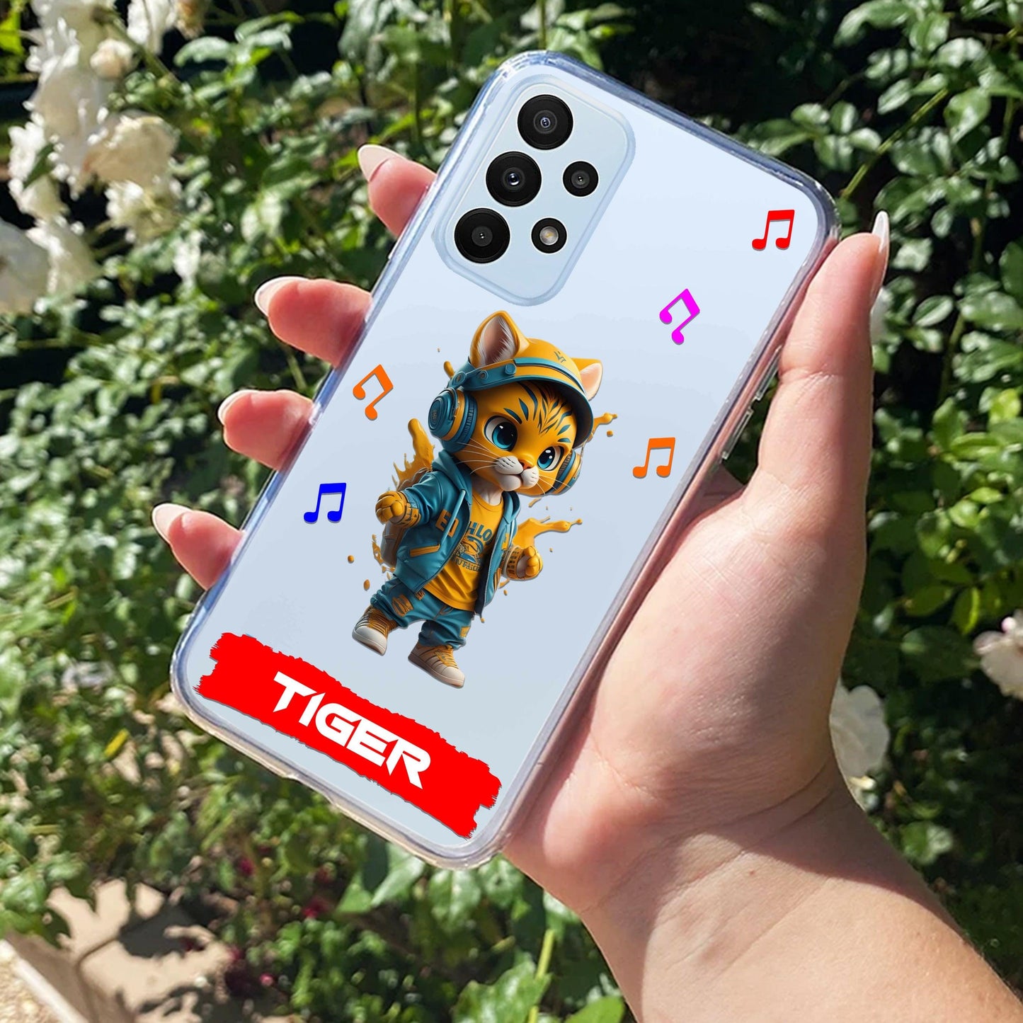 Music Cat Customize Transparent Silicon Case For Samsung