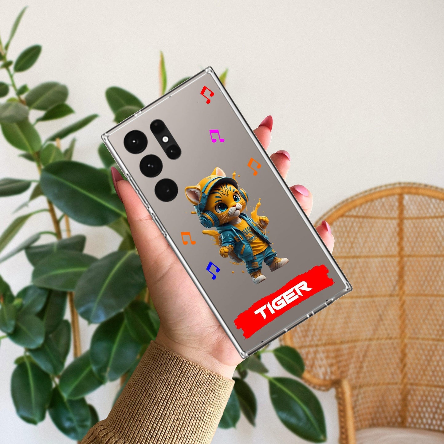 Music Cat Customize Transparent Silicon Case For Samsung