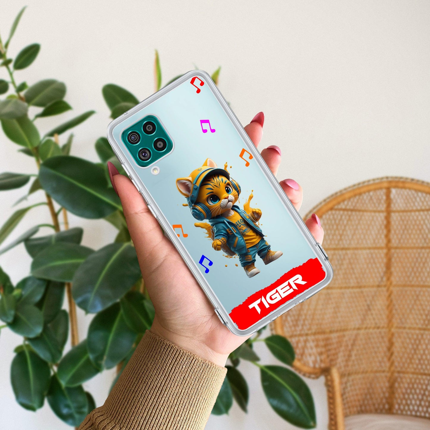 Music Cat Customize Transparent Silicon Case For Samsung