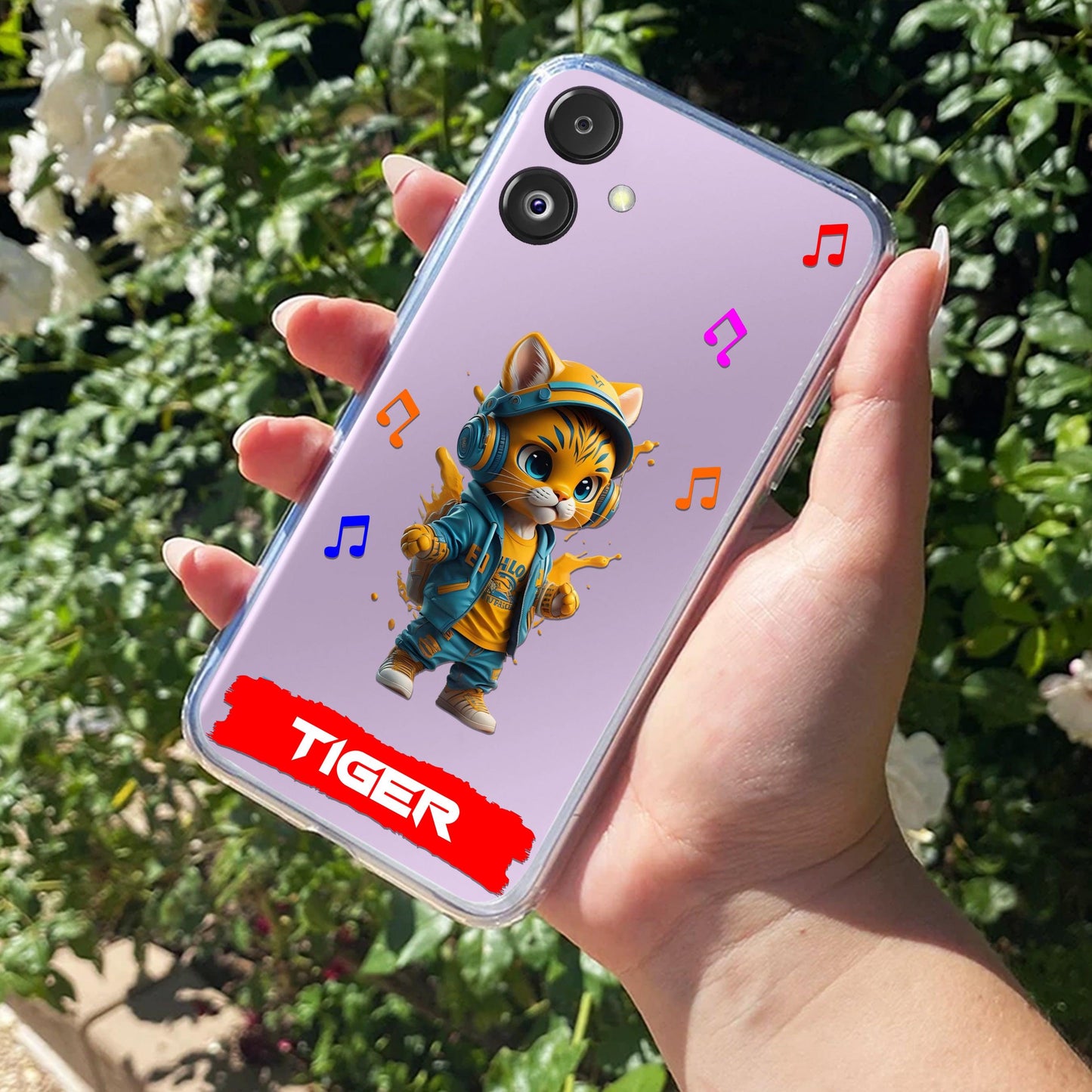 Music Cat Customize Transparent Silicon Case For Samsung