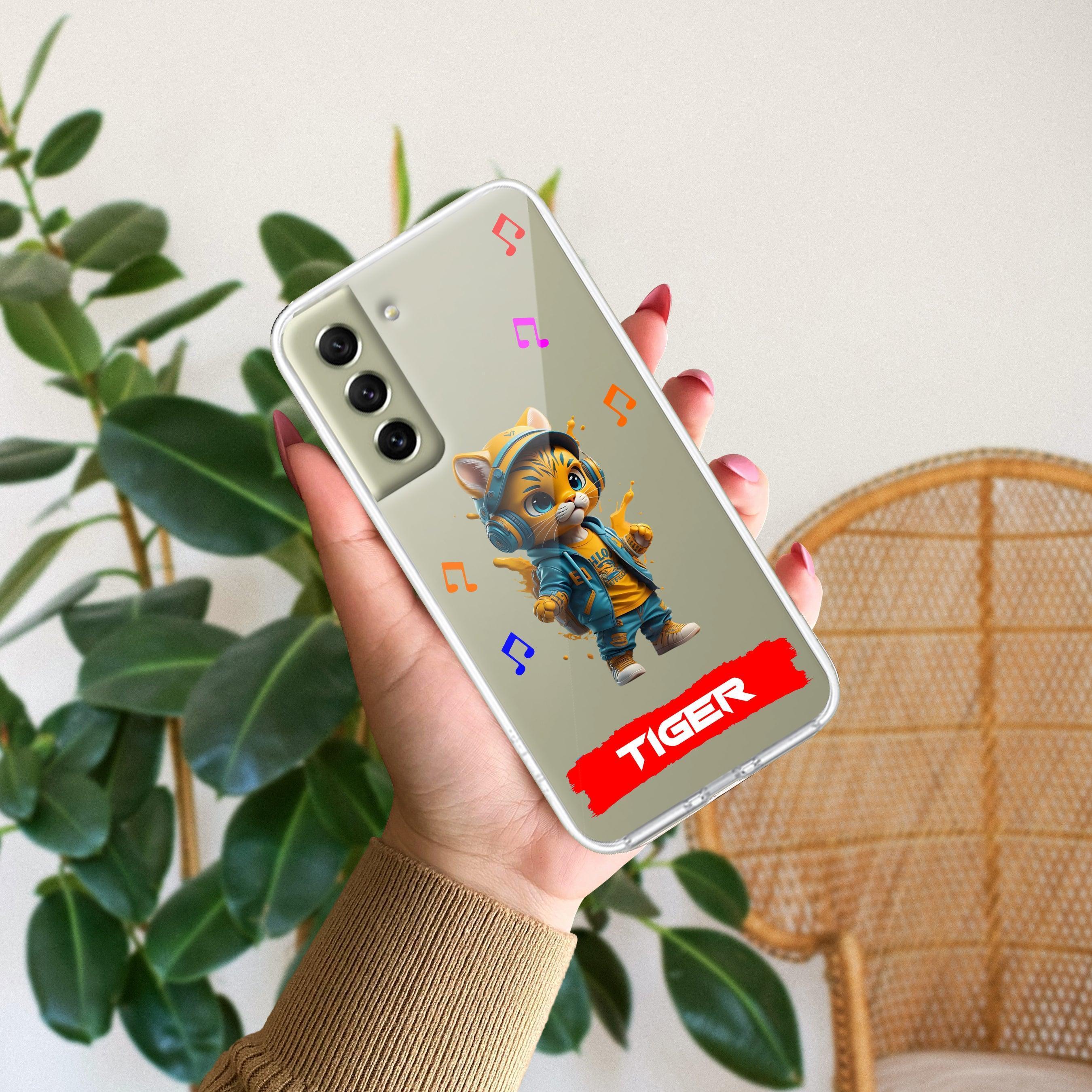 Music Cat Customize Anti Yellow Case For Samsung Galaxy S21