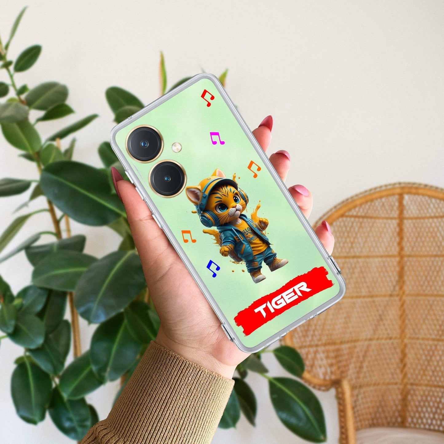 Music Cat Customize Transparent Silicon Case For Vivo