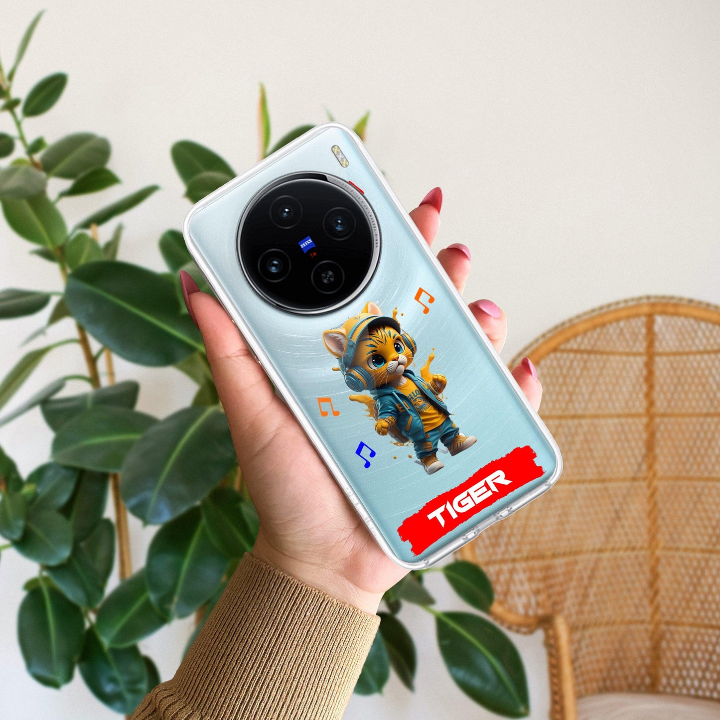 Music Cat Customize Transparent Silicon Case For Vivo