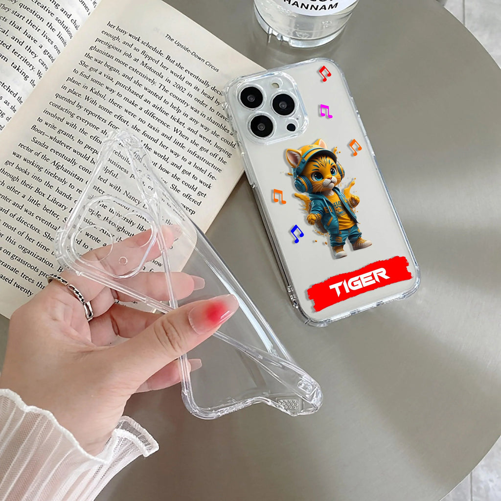 Music Cat Customize Transparent Silicon Case For Vivo T3 Ultra