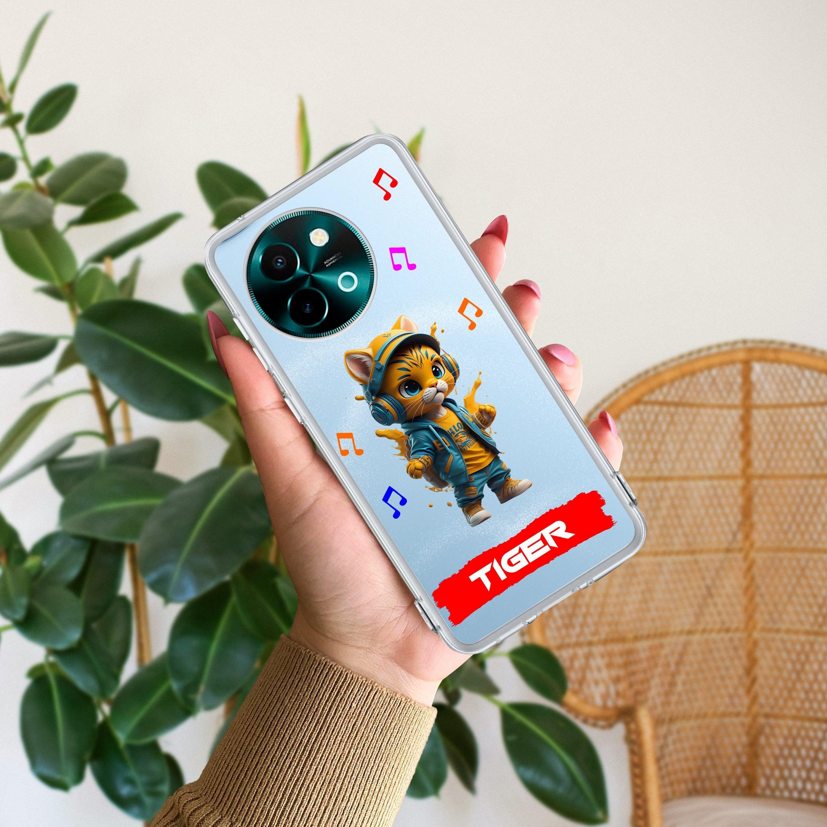 Music Cat Customize Transparent Silicon Case For Vivo Y200e 5G