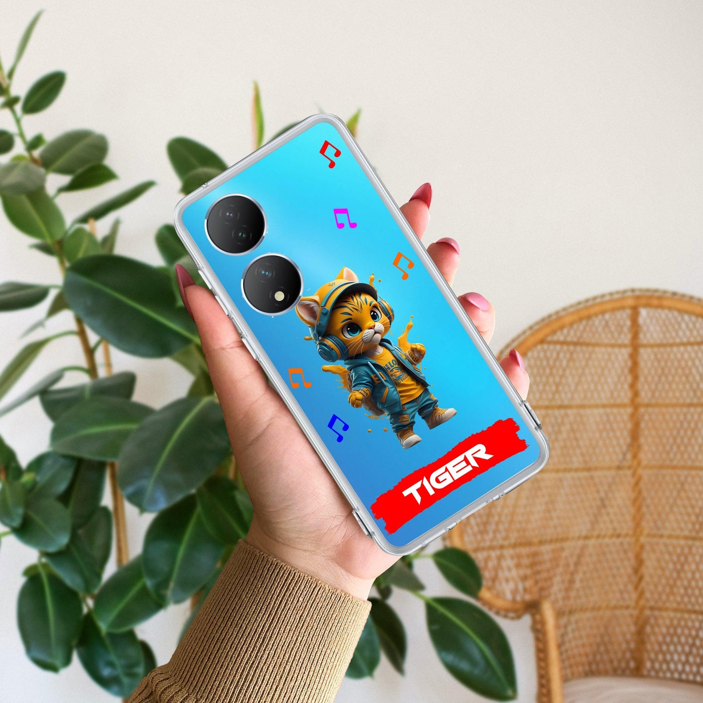 Music Cat Customize Transparent Silicon Case For Vivo