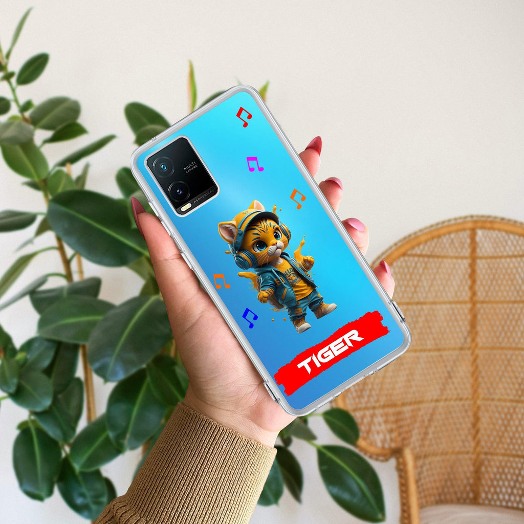 Music Cat Customize Transparent Silicon Case For Vivo V50 5G