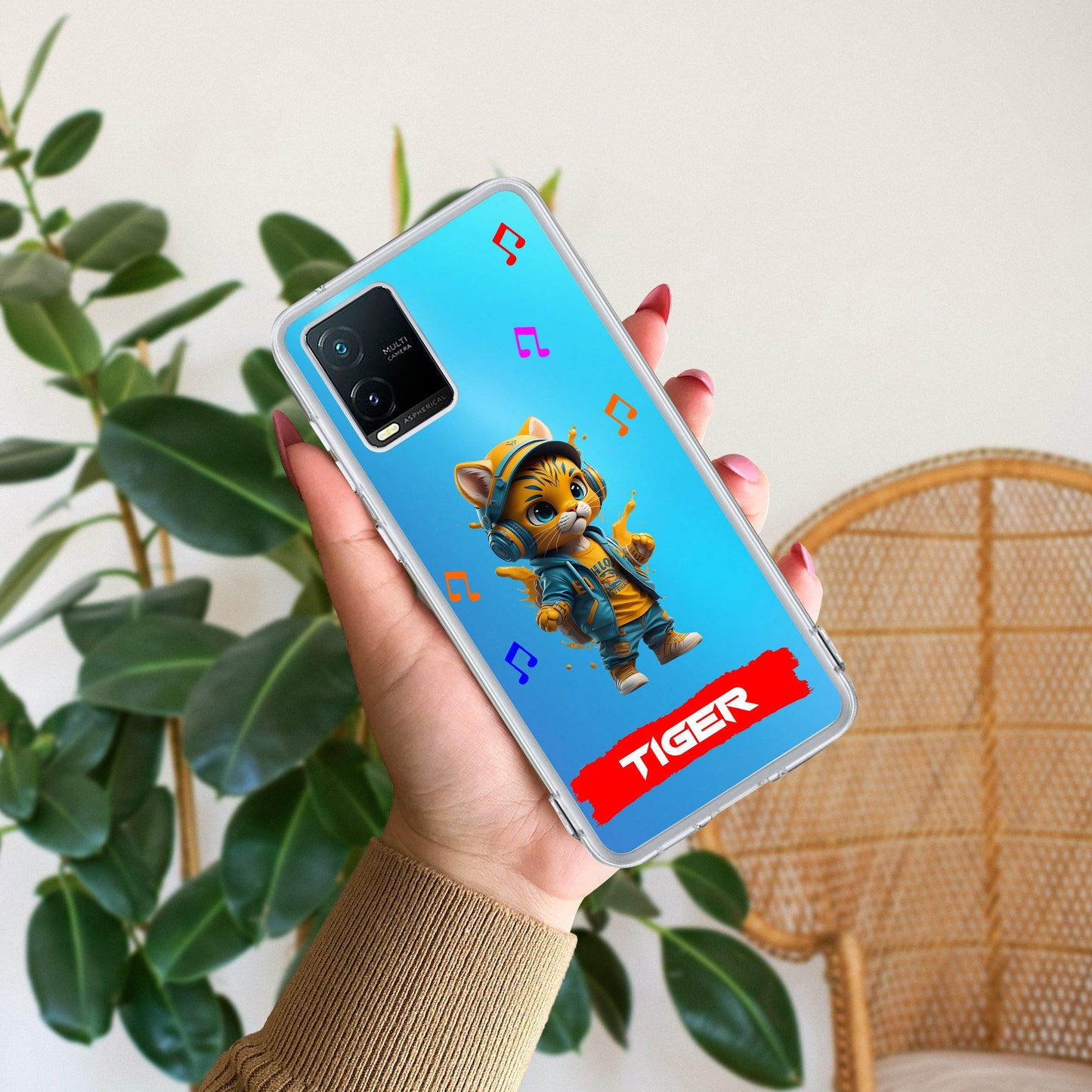 Music Cat Customize Transparent Silicon Case For Vivo