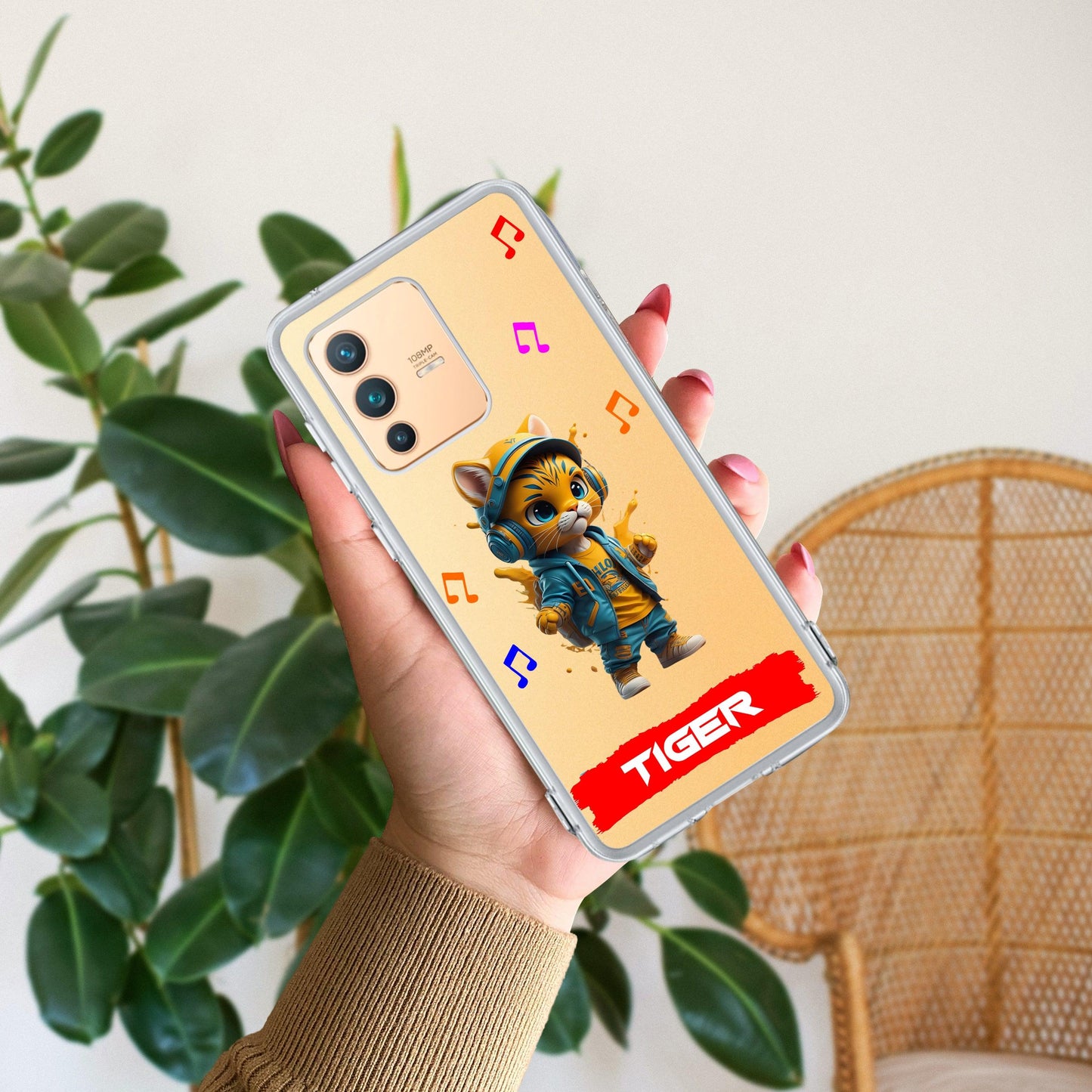 Music Cat Customize Transparent Silicon Case For Vivo