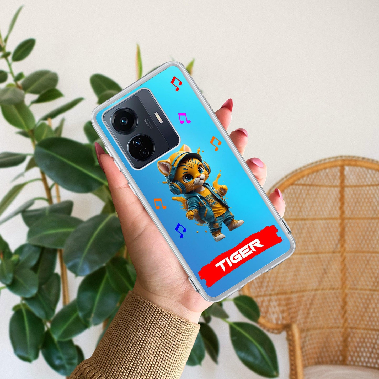 Music Cat Customize Transparent Silicon Case For Vivo