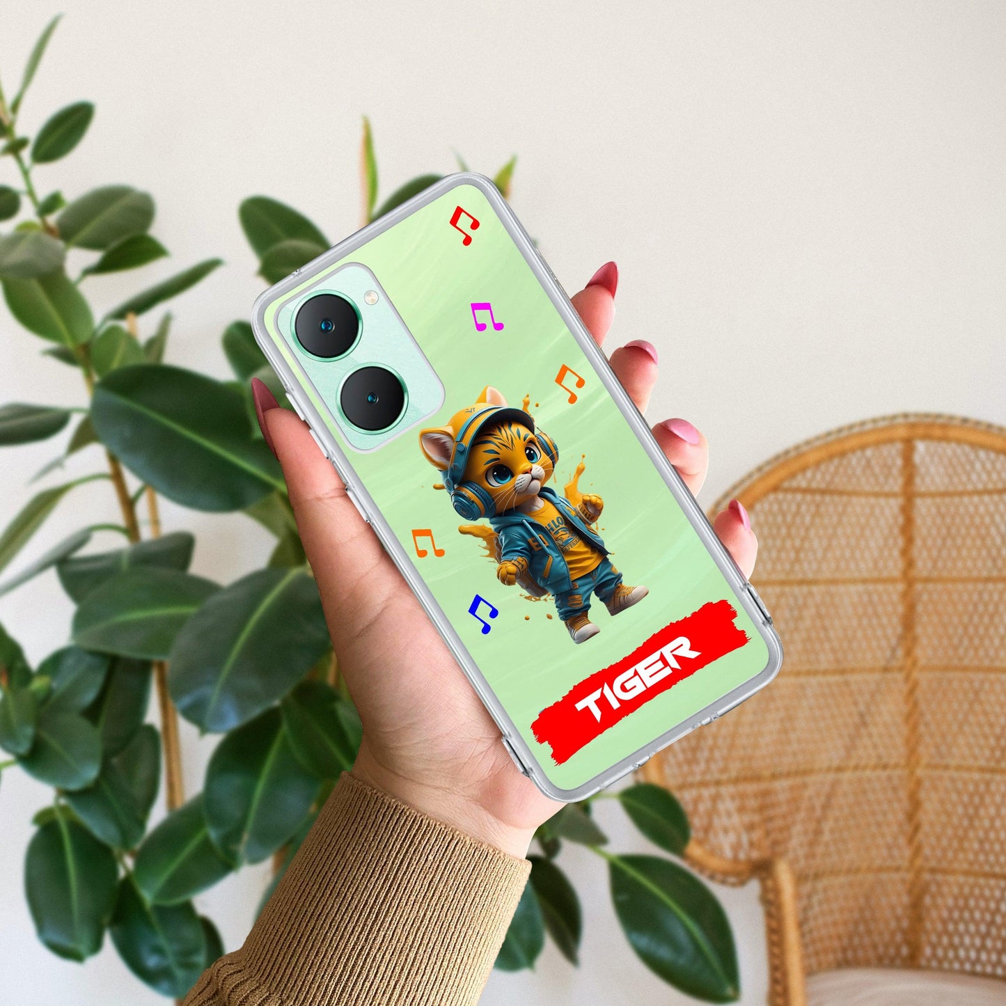 Music Cat Customize Transparent Silicon Case For Vivo