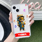 Music Cat Customize Transparent Silicon Case For iPhone 14