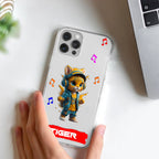 Music Cat Customize Transparent Silicon Case For iPhone 15 Pro Max
