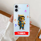 Music Cat Customize Anti Yellow Clear Case For iPhone 17