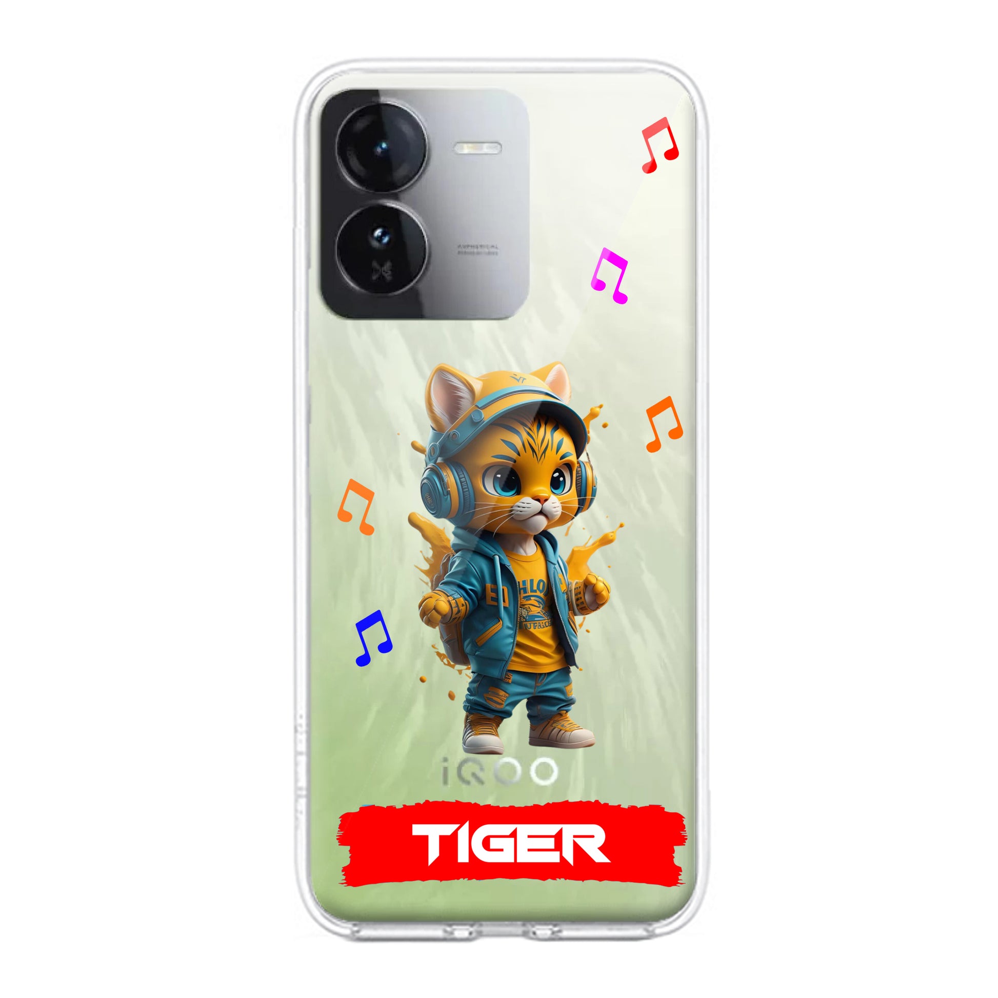 Music Cat Customize Transparent Silicon Case For iQOO ShopOnCliQ