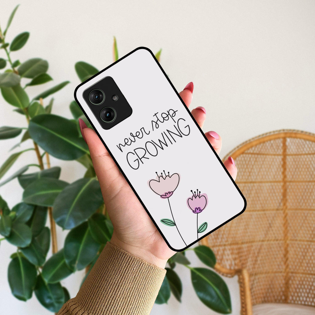 Never Stop Growing Glossy Metal Case Cover For Motorola - ShopOnCliQ