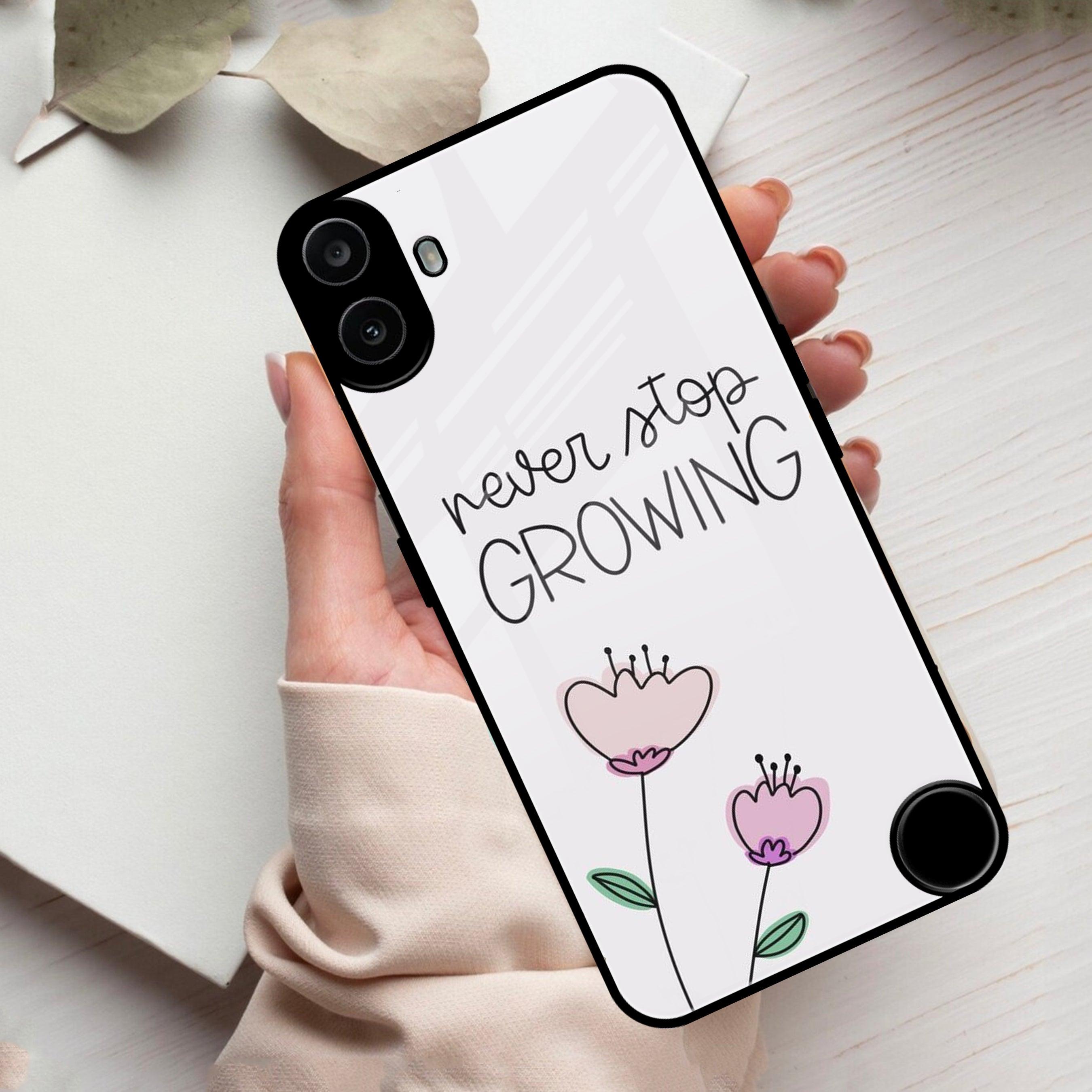 Never Stop Growing Glossy Metal Case Cover For Nothing - ShopOnCliQ